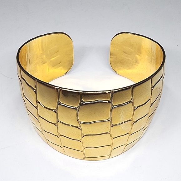 Gold Accent Wide Band Bracelet - Picture 3 of 5